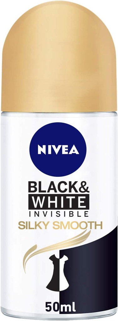 Nivea Antiperspirant Roll-on For Women Black & White Invisible Silky Smooth Shaving 50 Millilitre
