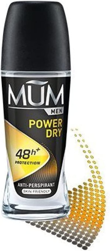 Mum Deodorant Roll-on 50 Ml - Men Power Dry Black/yellow