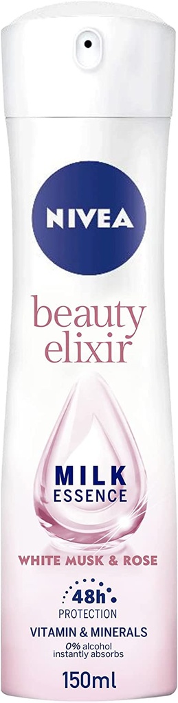 Nivea Deodorant For Spray Women Beauty Elixir White Musk & Rose Scent 150ml