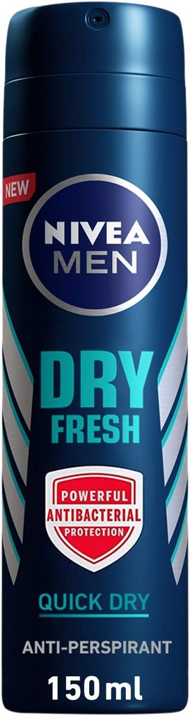 Nivea Men Antiperspirant Spray For Men Dry Fresh Antibacterial Protection 150ml