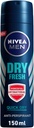 Nivea Men Antiperspirant Spray For Men Dry Fresh Antibacterial Protection 150ml