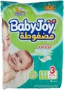 Babyjoy Compressed Diamond Pad Size 3 Medium 6-12 Kg Jumbo Pack 52 Diapers