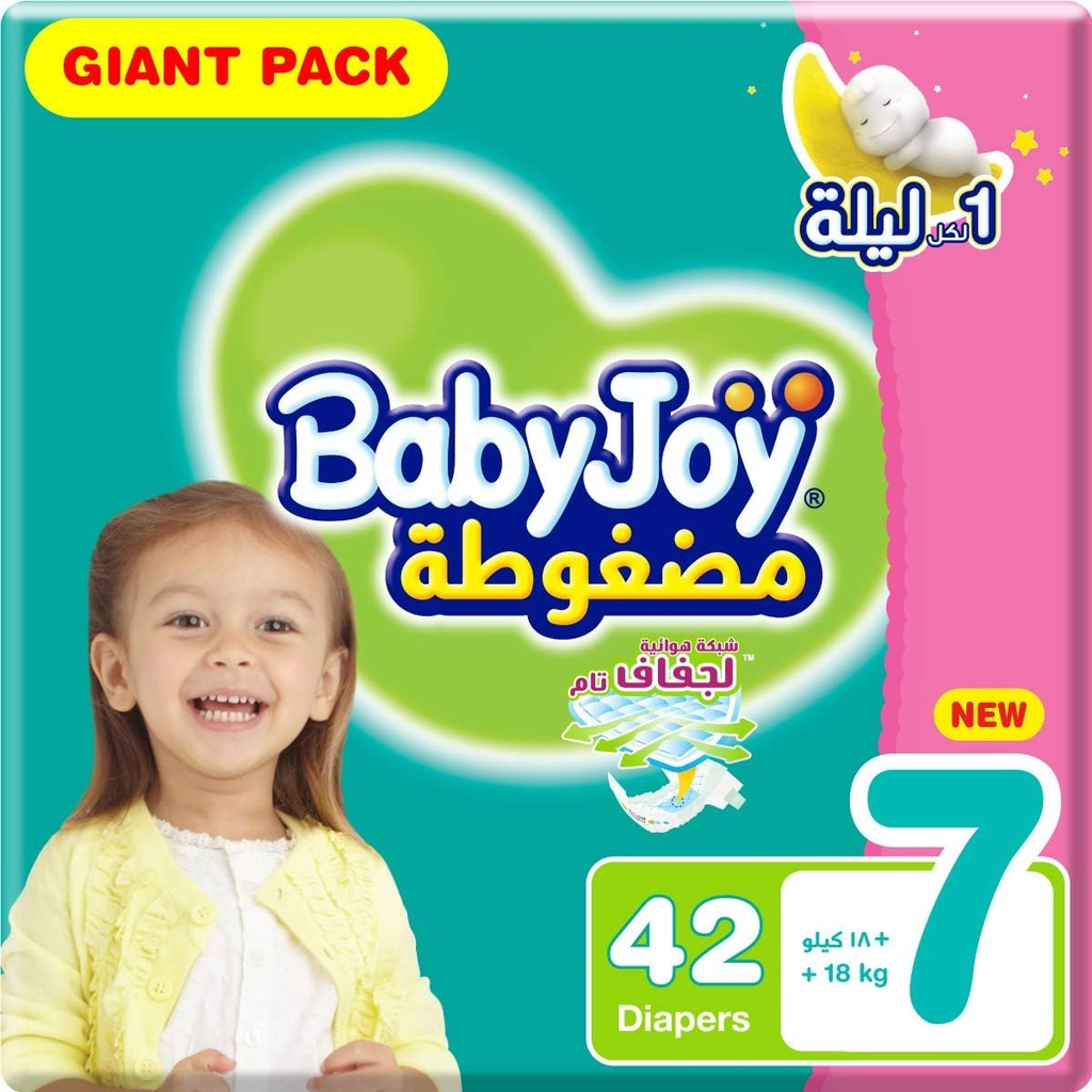 Babyjoy Compressed Diaper Size 7 Xxxl Giant Pack 18 Plus Kg Count 42