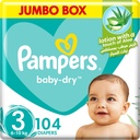 Pampers Baby-dry Size 3 Midi 6-10 Kg Jumbo Box 104 Diapers