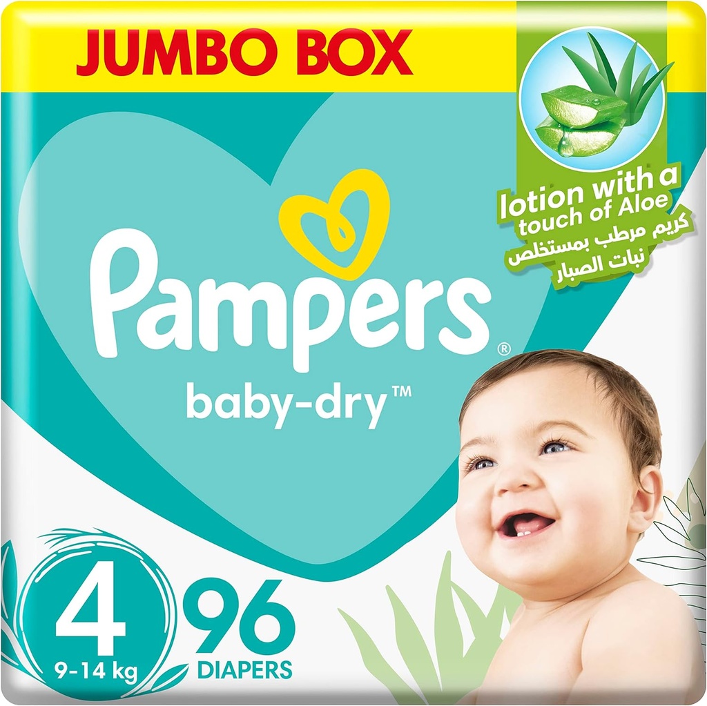 Pampers Baby-dry Size 4 Maxi 9-14 Kg Jumbo Box 96 Diapers