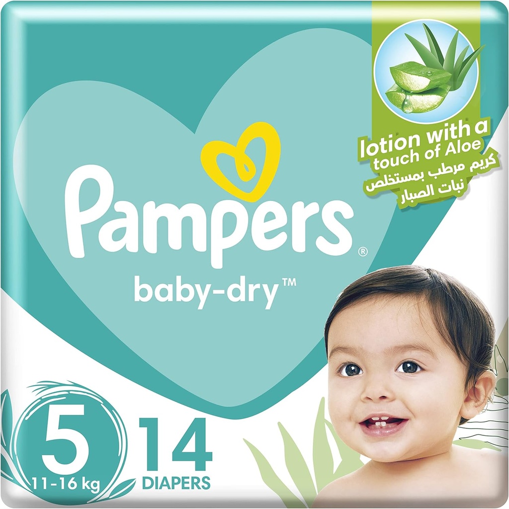 Pampers Baby-dry Size 5 Junior 11-16 Kg Carry Pack 14 Diapers