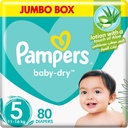 Pampers Baby-dry Size 5 Junior 11-16 Kg Jumbo Box 80 Diapers