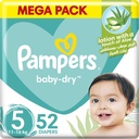Pampers Baby-dry Size 5 Junior 11-18 Kg Mega Pack 52 Diapers