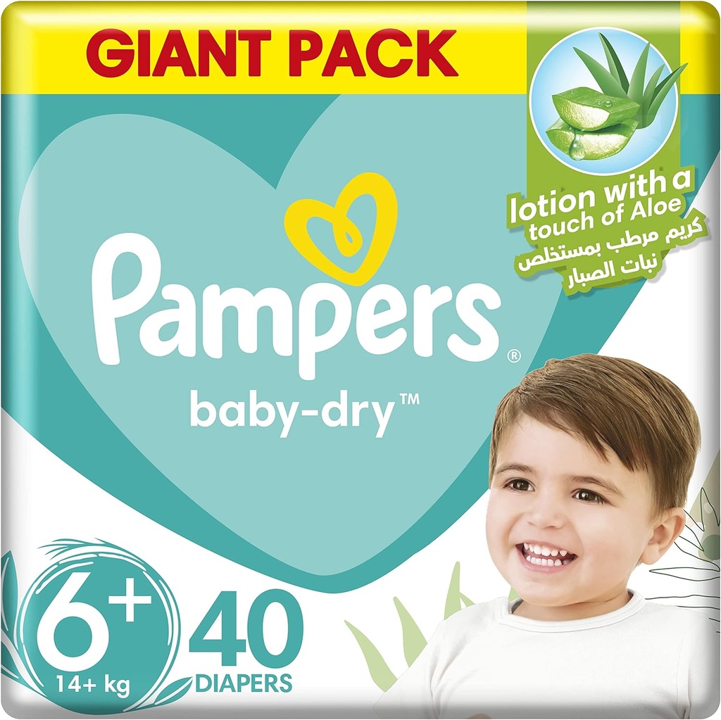 Pampers Baby-dry Size 6+ Extra Large 14+ Kg Giant Pack 40 Diapers