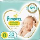 Pampers Premium Care Size 0 Newborn 0-2 Kg Carry Pack 30 Diapers