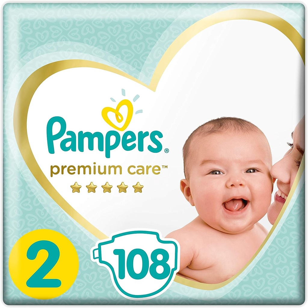 Pampers Premium Care Size 2 Mini 3-8 Kg Mega Pack 108 Diapers