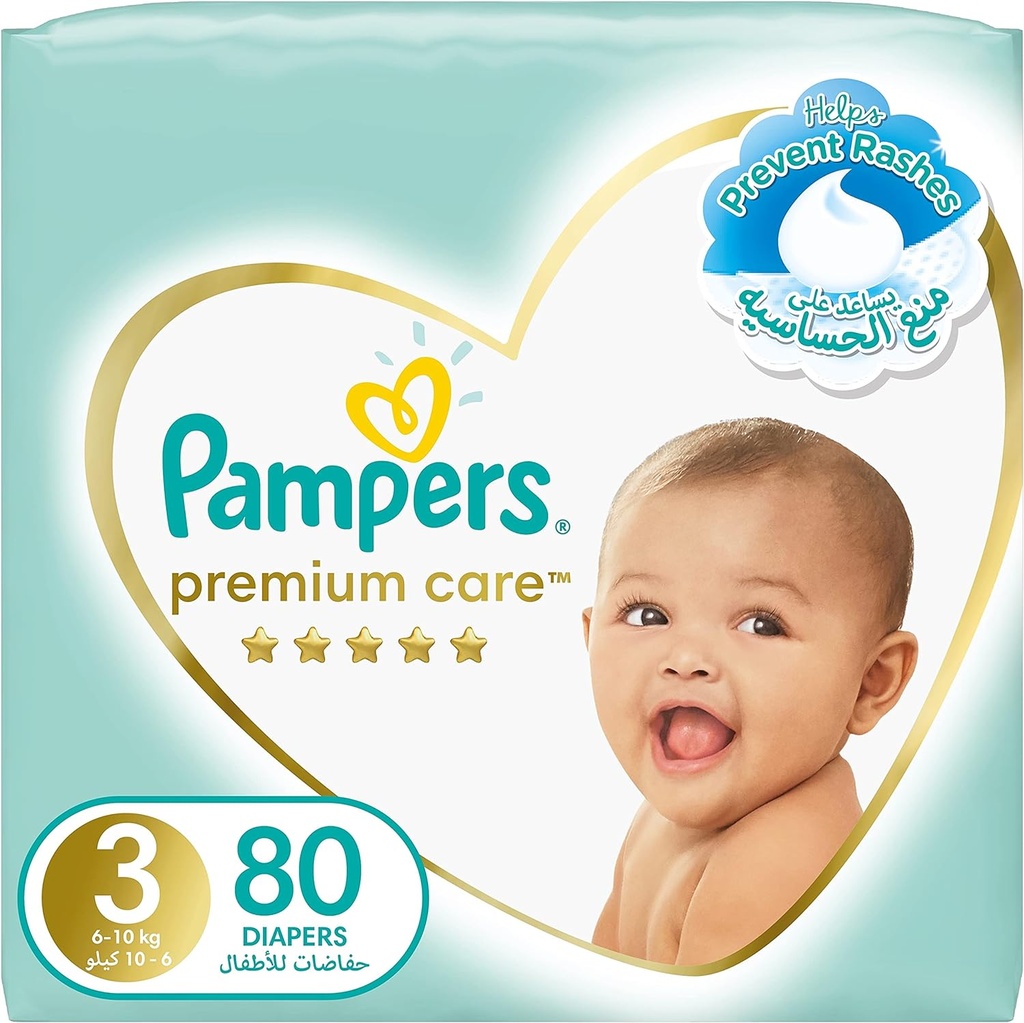 Pampers Premium Care Size 3 Midi 6-10 Kg Super Saver Pack 80 Diapers