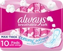 Always Breathable Soft Maxi Thick Large Sanitary Pads With Wings 10 Pads