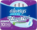 Always Clean & Dry Maxi Thick Large Sanitary Pads With Wings 10 Pads