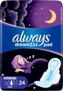Always Dreamzz Pad Clean & Dry Maxi Thick Night Long Sanitary Pads With Wings 24 Count