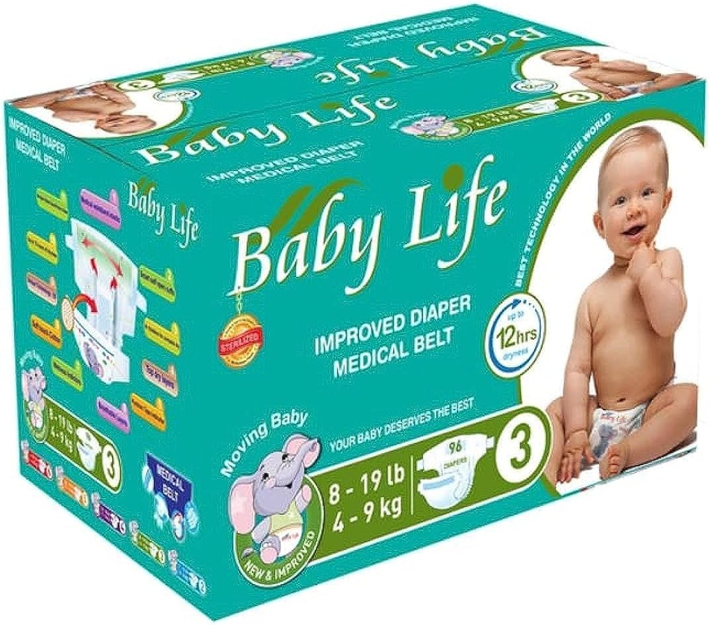 Baby Life Diapers Number (3) (96 Diapers)
