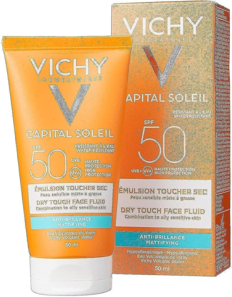 Vichy Ideal Soleil Mattifying Face Fluid Dry Touch Spf 50 - 50 Ml