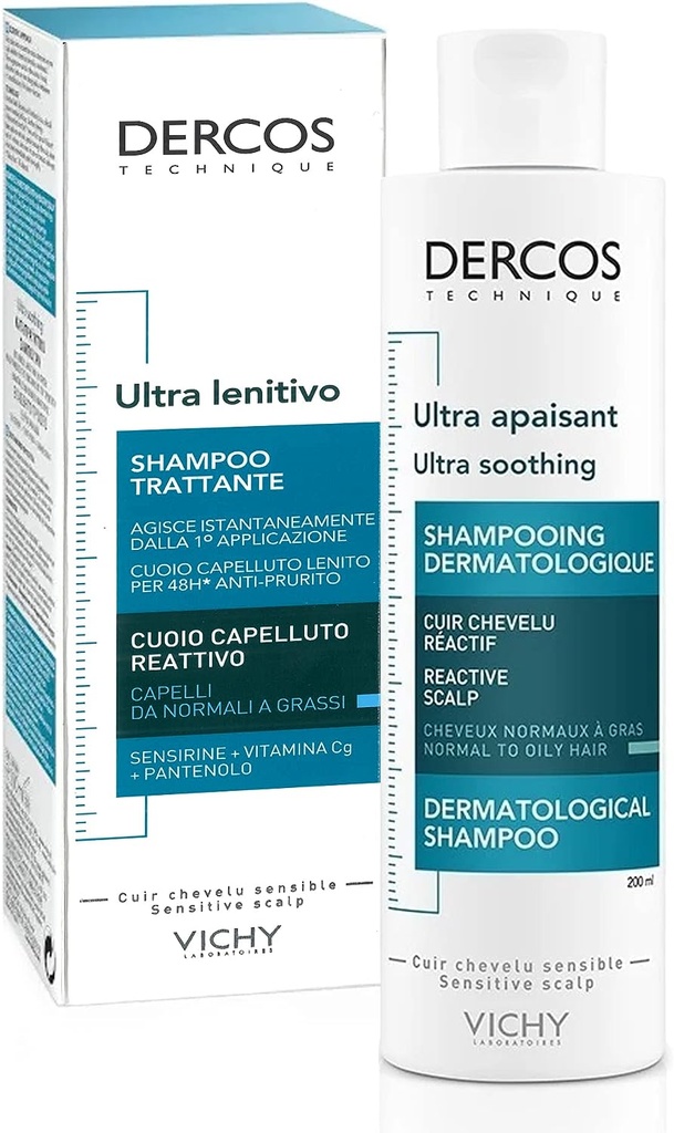 Vichy Dercos Ultra Soothing Shampoo Normal To Oily Hair - 200 Ml