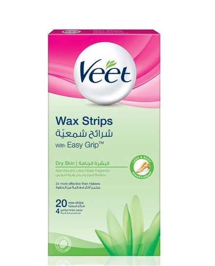 Veet Hair Removal Wax Strips For Body Dry Skin 20 Pieces