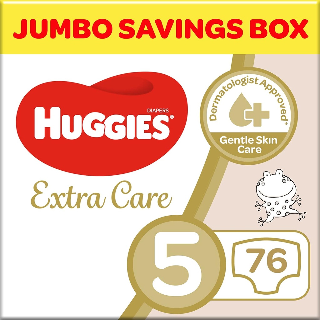Huggies Extra Care Size 5 Jumbo Box 76 Diapers