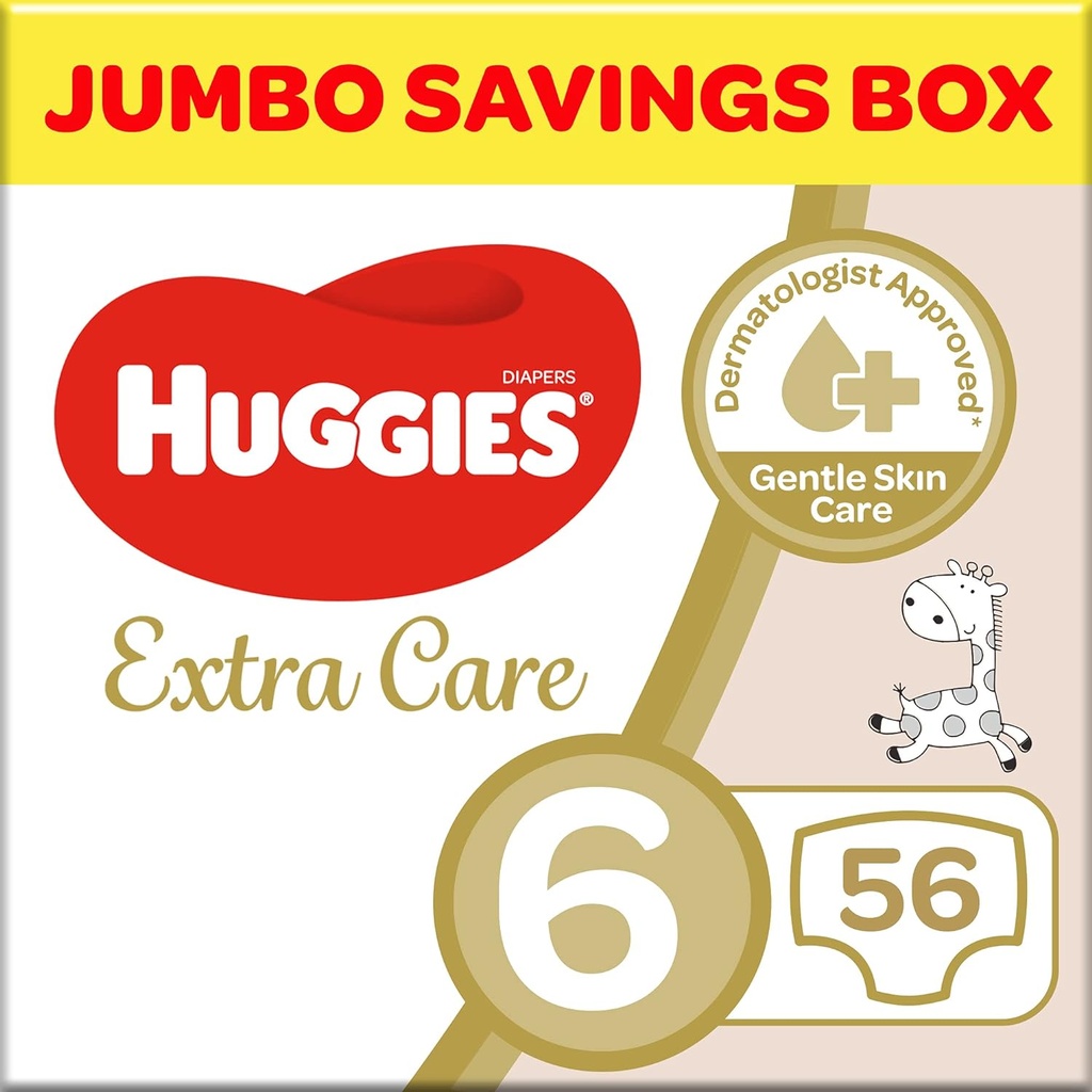 Huggies Extra Care Size 6 Jumbo Box 56 Diapers