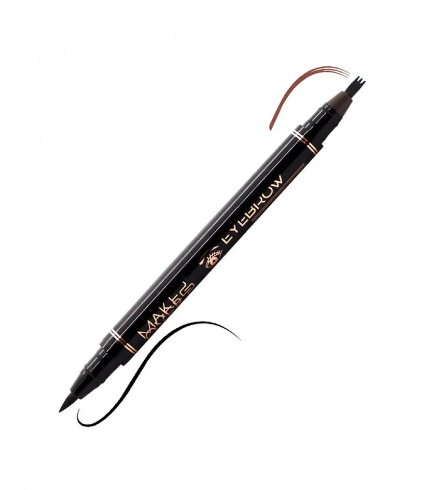 Make Over 22 Ey002 2 In 1 Eyebrow & Eyeliner Pen (black/dark Brown)