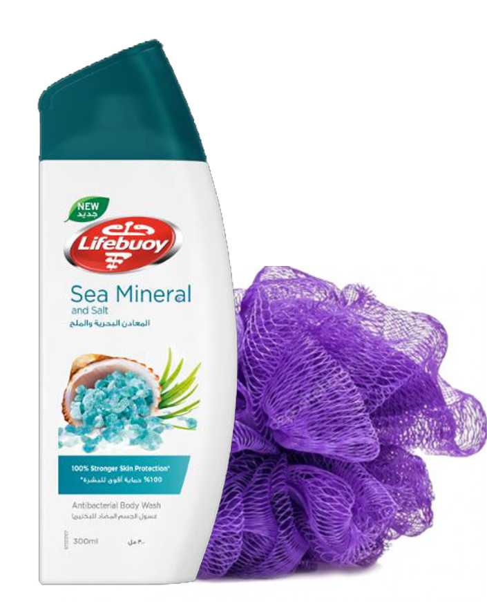 Lifebuoy Body Wash Sea Mineral With Loofah 300ml