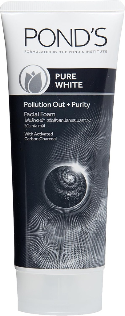 Pond's Pure White Pollution Out Facial Foam With Activated Carbon Charcoal-100 G