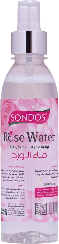 Sondos Rose Water For Clear And Pure Healthy Skin 8.5 Oz