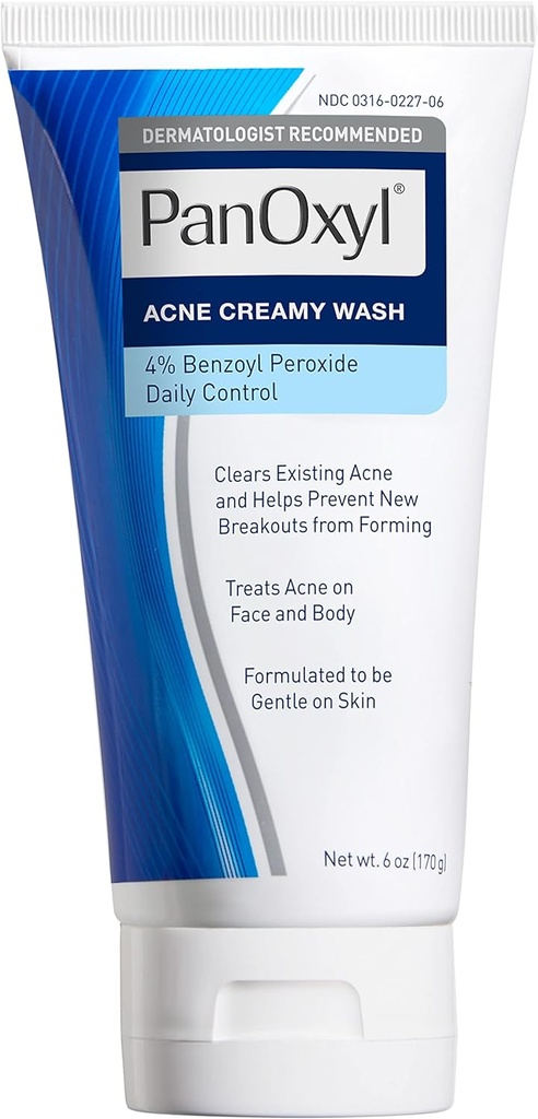 Panoxyl Antimicrobial Acne Creamy Wash 4% Benzoyl Peroxide 6 Ounce