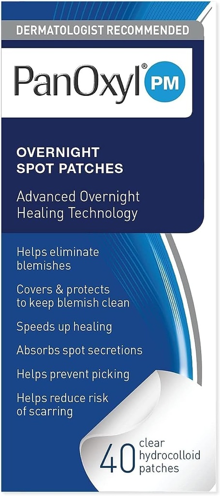 Panoxyl Pm Overnight Spot Patches Advanced Hydrocolloid Healing Technology Fragrance Free 40 Count