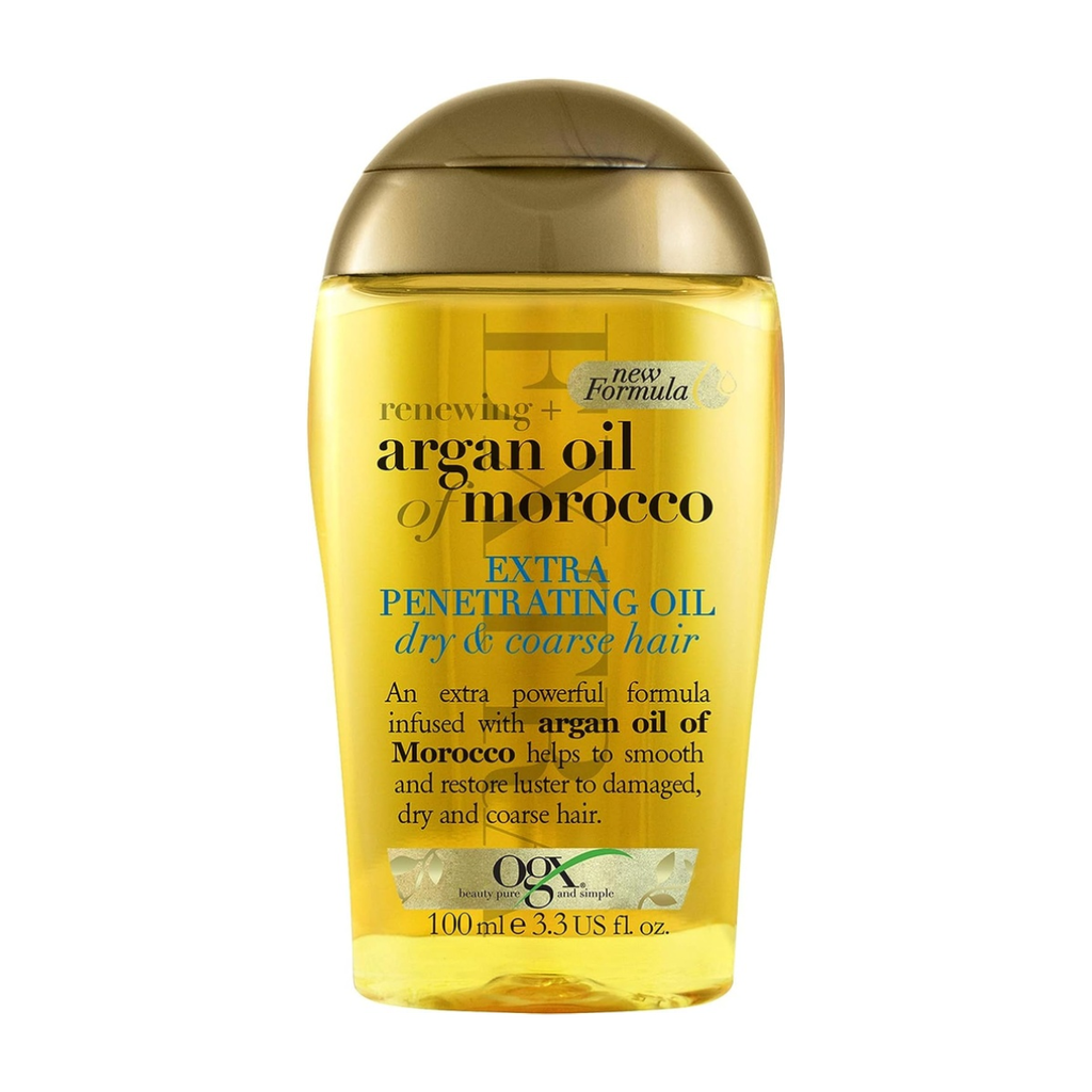 Ogx Hair Oil Renewing+ Argan Oil Of Morocco Extra Penetrating Oil Dry & Coarse Hair Types New Formula 100ml