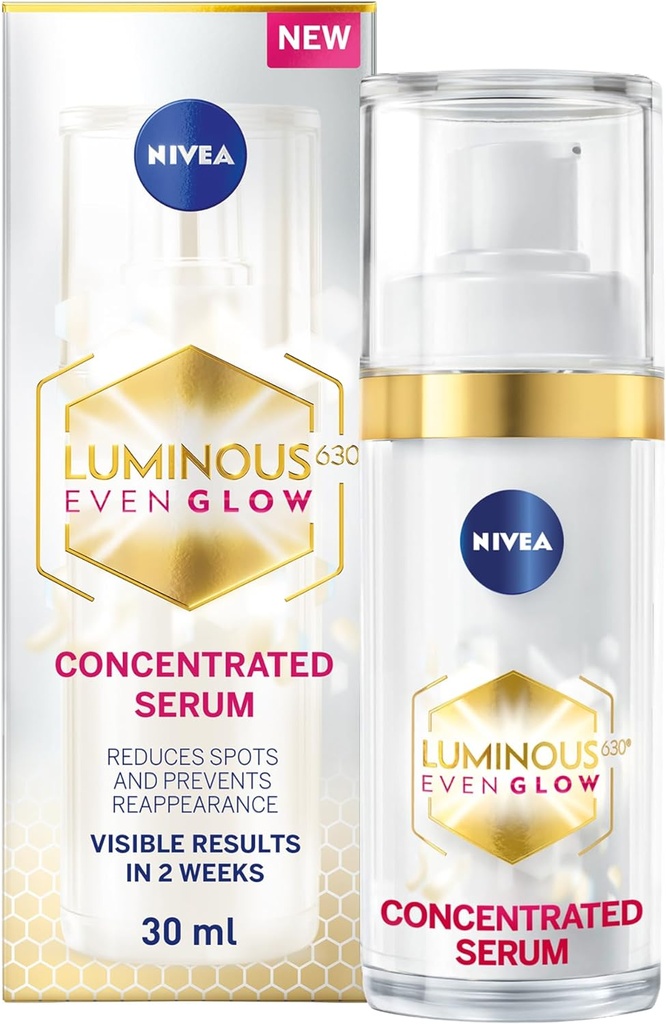 Nivea Luminous 630 Even Glow Anti Dark Spot Concentrated Face Serum Spotless Even Skin Hydrating Hyaluronic Acid & Vitamin E 30ml