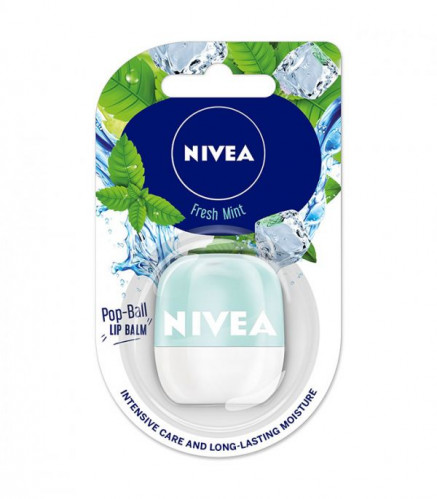 Nivea Pop Ball Melt In Moisture Egg Lip Balm 7g (fresh Mint)