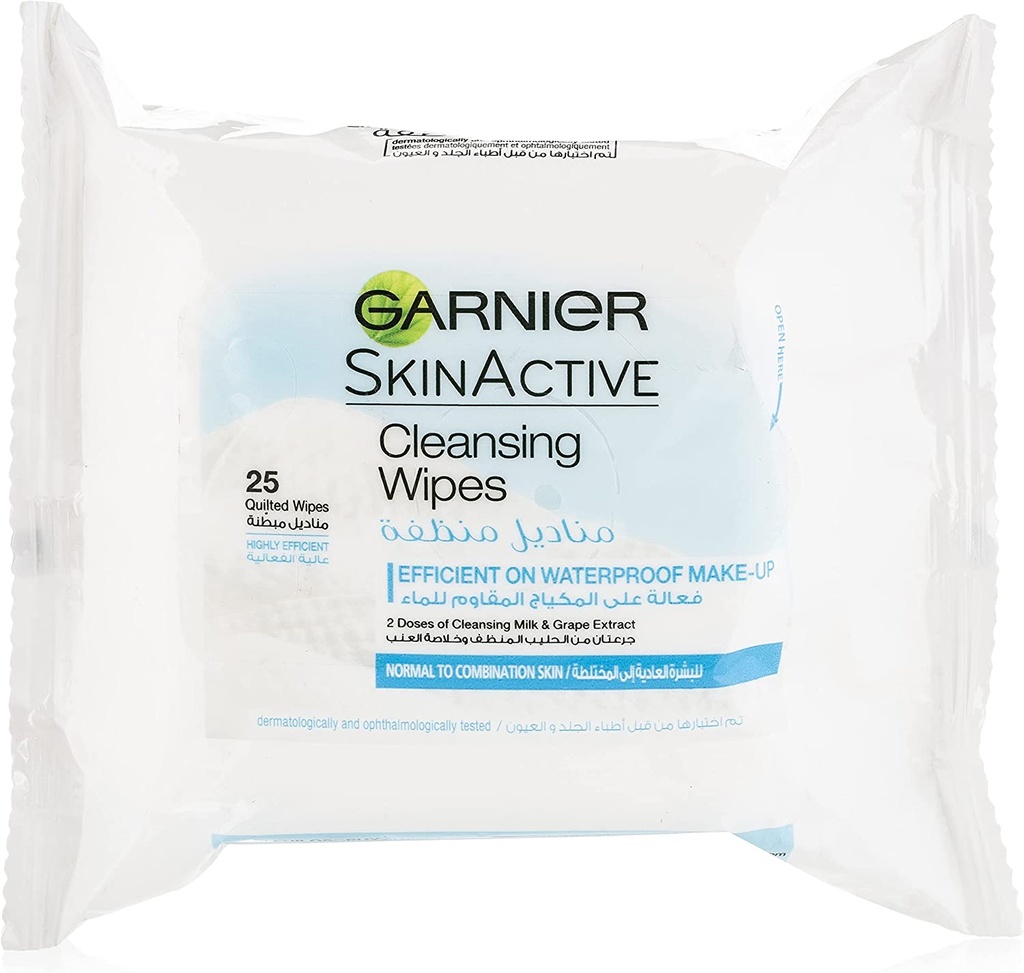 Garnier Cleansing Wipes Normal To Combination Skin 25 Sheets