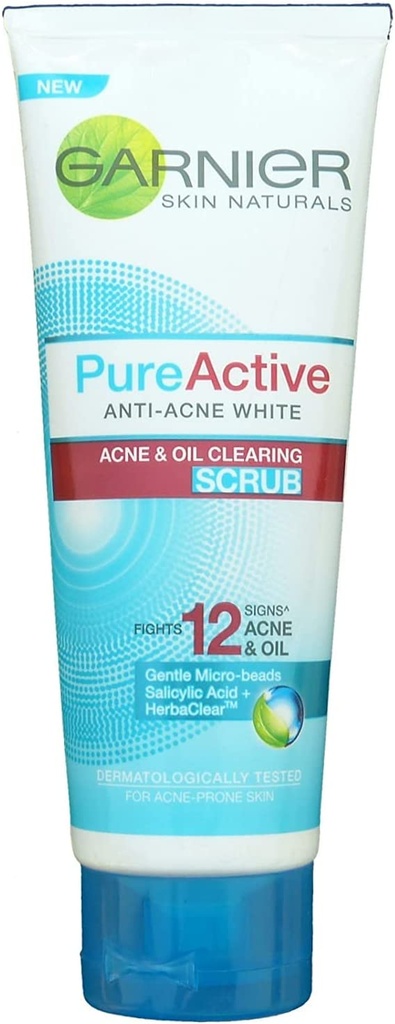 Garnier Pure Active Anti Acne White Oil Clearing Scrub (100ml)