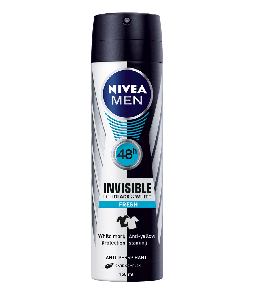 Nivea Men Antiperspirant Spray For Men Black & White Invisible Protection Fresh 150ml