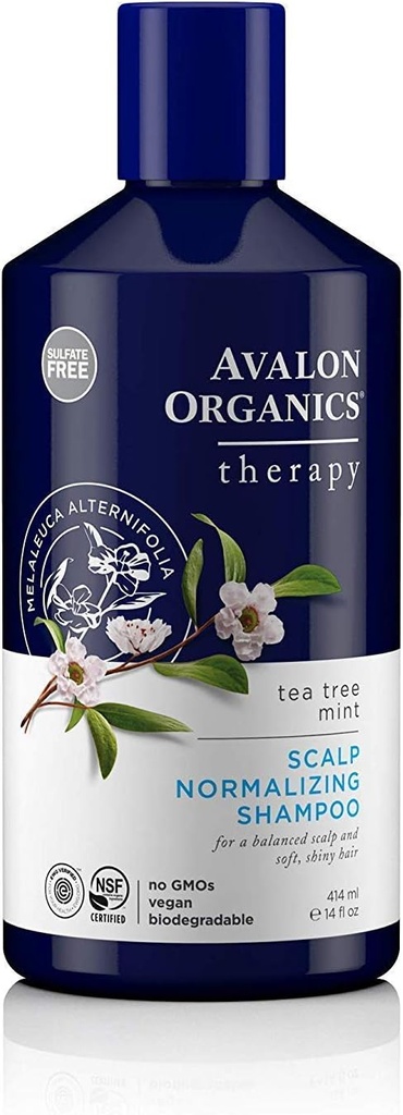 Avalon Organics Therapy Scalp Normalizing Shampoo Tea Tree Mint 14 Oz