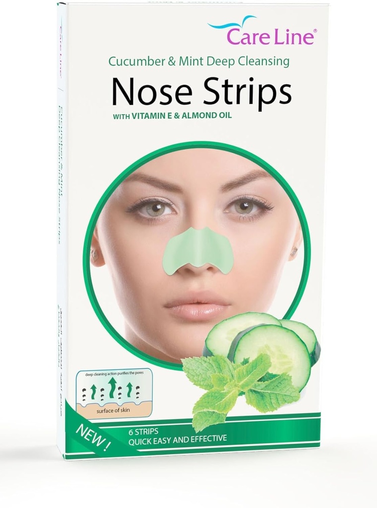 Careline Cucumber & Mint Nose Strips | Whitehead & Blackhead Removal | 6 Strips