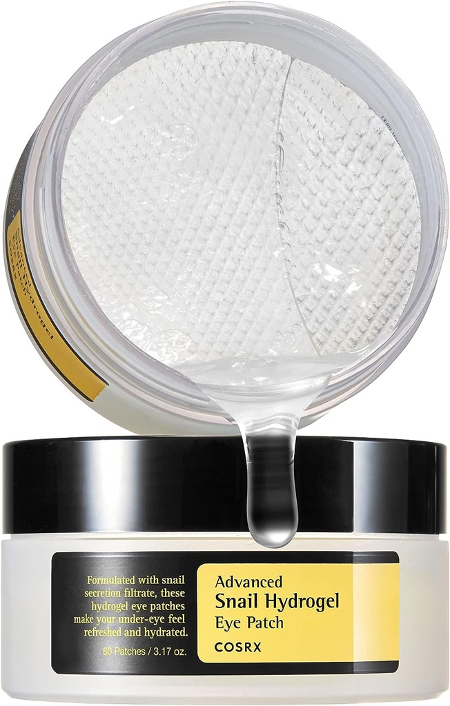 Cosrx Advanced Snail Hydrogel Eye Patch 60 Patches (3.17 Oz) | Gel Serum Mask | Undereye Treament Fine Lined Puffy Eyes Revitalize Refresh Hydrate | Paraben Free Phthalates Free Korean Skincare