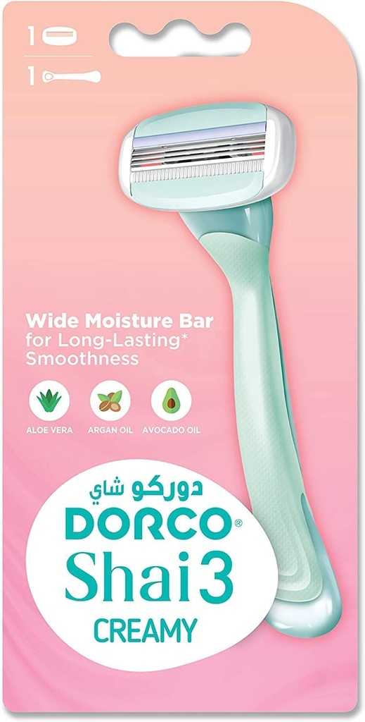 Dorco Shai 3 Creamy System Razor 1 Handle + 2 Cartridges ' 1 Units