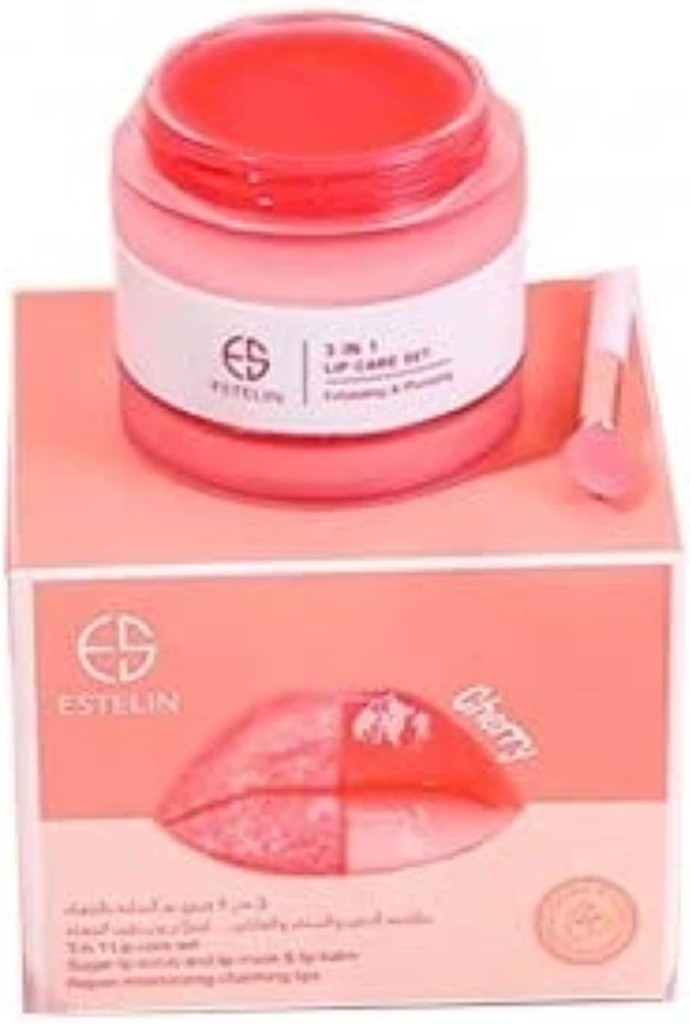 Estelin Cherry 3 In 1 Lip Care Set 5g + 5g