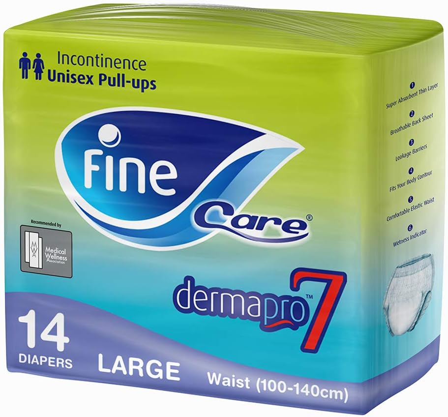 Fine Care Adult Pull Ups Size Large Waist (100 - 140 Cm) Pack Of 14 Incontinence Unisex Pull-ups Disposable And Highly Absorbent.