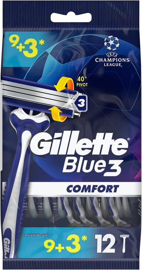 Gillette Blue 3 Comfort Disposable Men's Razors 9+3