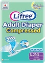 Lifree Adult Diaper Adhesive Tape Super Absorbent Package Large 20+4 Pads