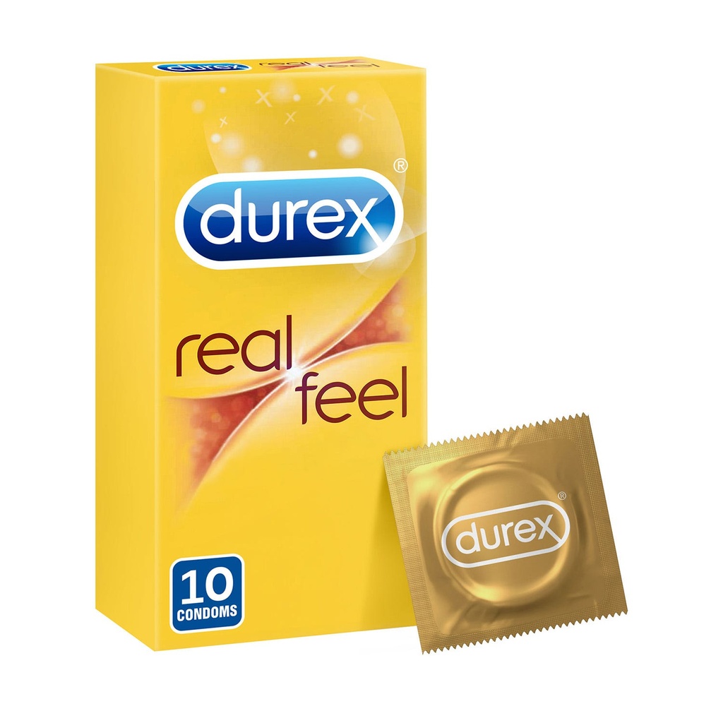 Durex Real Feel Condoms For Men Skin-on-skin Feeling (pack Of 10)