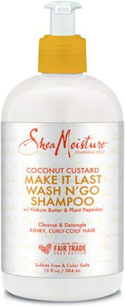 SheaMoisture Coconut Custard Make It Last Wash N' Go Shampoo,384 ml