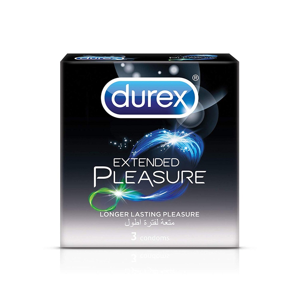 Durex Extended Pleasure Condoms For Men With Enhanced Lubricant - 3 Pieces