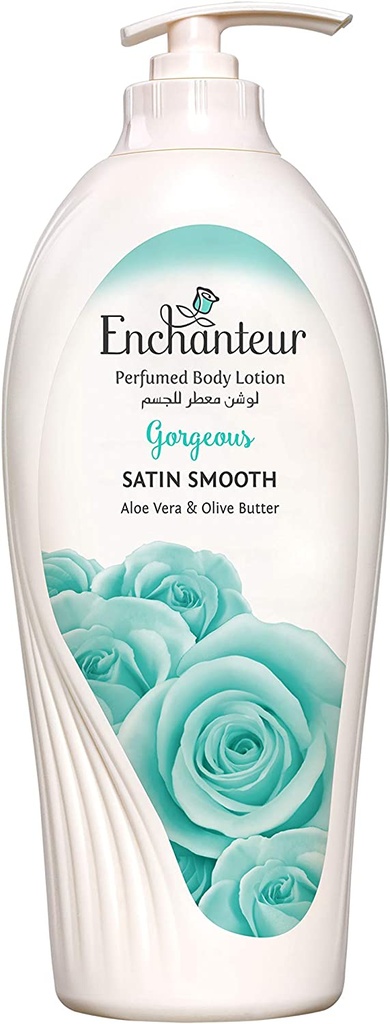Enchanteur Satin Smooth- Gorgeous Lotion With Aloe Vera & Olive Butter For Satin Smooth Skin For All Skin Types 500 Ml