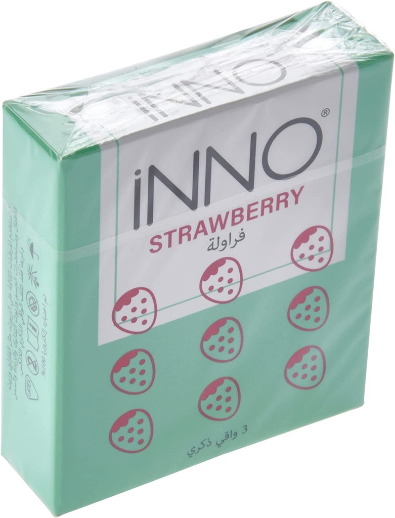 Inno Strawberry Flavour Condoms Pack Of 3